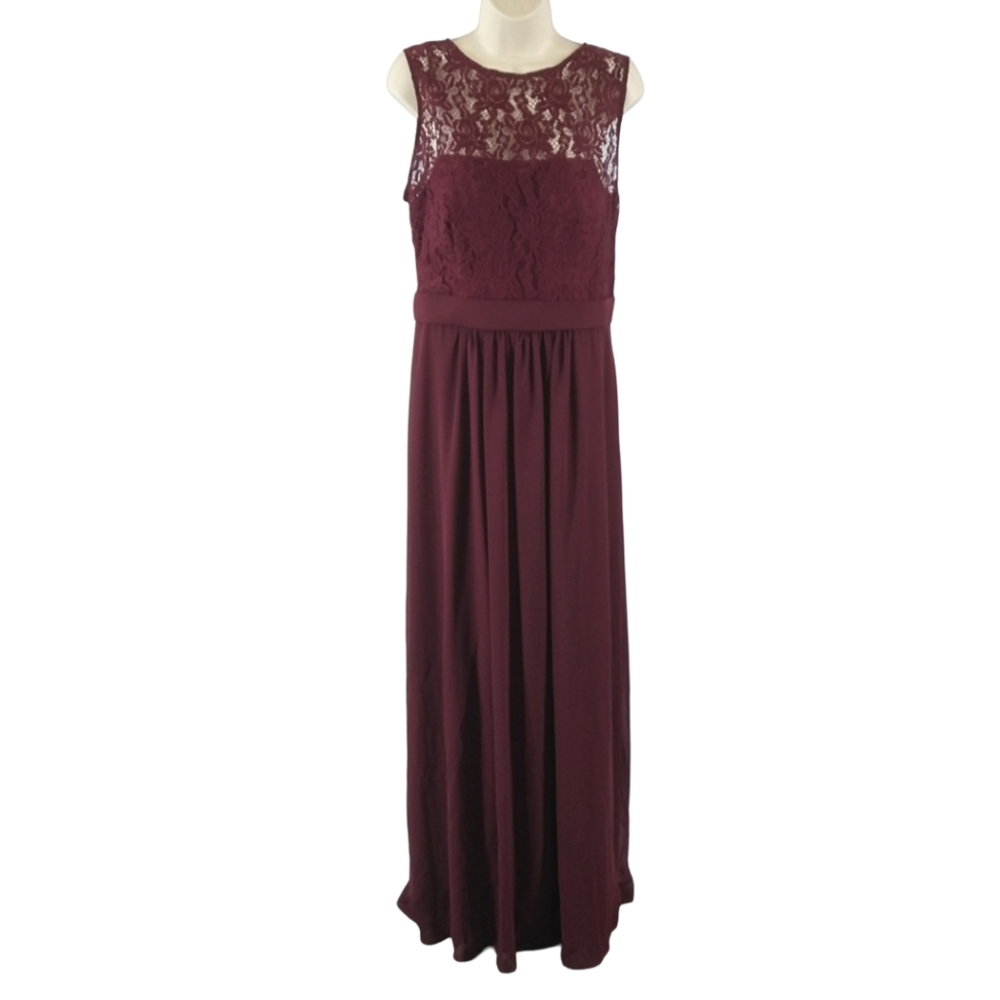 Levkoff plum colored sleeveless gown